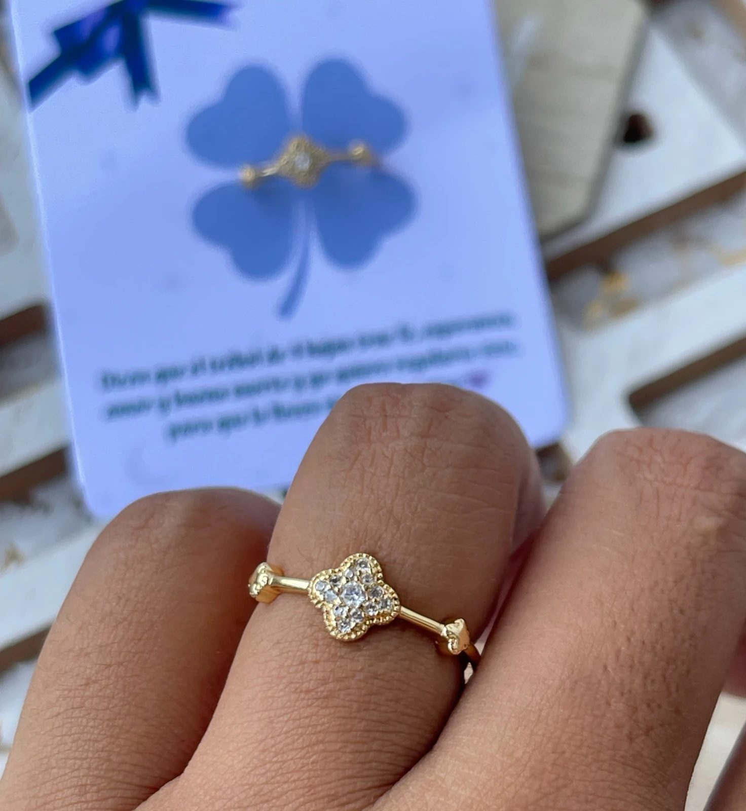 ANILLO AJUSTABLE TREBOL