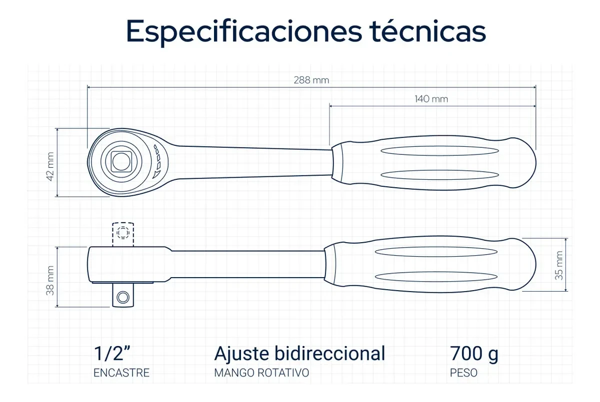 Llave Crique Bremen Enc 1/2 C/ Mango Giratorio Bidireccional Azul 9