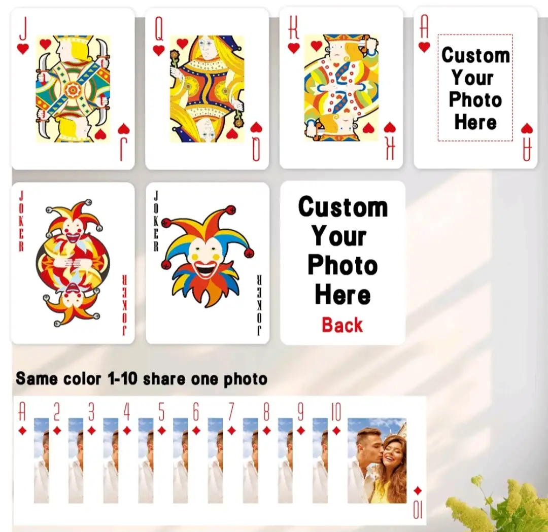 1 Set /54, Naipes personalizados, Imágenes de texto personalizadas, Se pueden personalizar 5 fotos, Fotos de pareja personalizadas y fotos familiares de naipes, Cartas de juego de mesa, Recuerdos de boda, Recuerdos de aniversario, Caja de regalo. Vuelta al colegio, Útiles escolares, Para adolescentes, Estudiantes de secundaria, Estudiantes universitarios, Estudiantes universitarios, Estudiantes de primer año, Estudiantes de segundo año, Estudiantes de cursos inferiores, Tarjetas de felicitación personalizadas, Local, Suministros de oficina y escolares, Decoración navideña, Tarjetas de visita personalizadas con logotipo y texto, Nuevo trabajo, Suministros de oficina 4