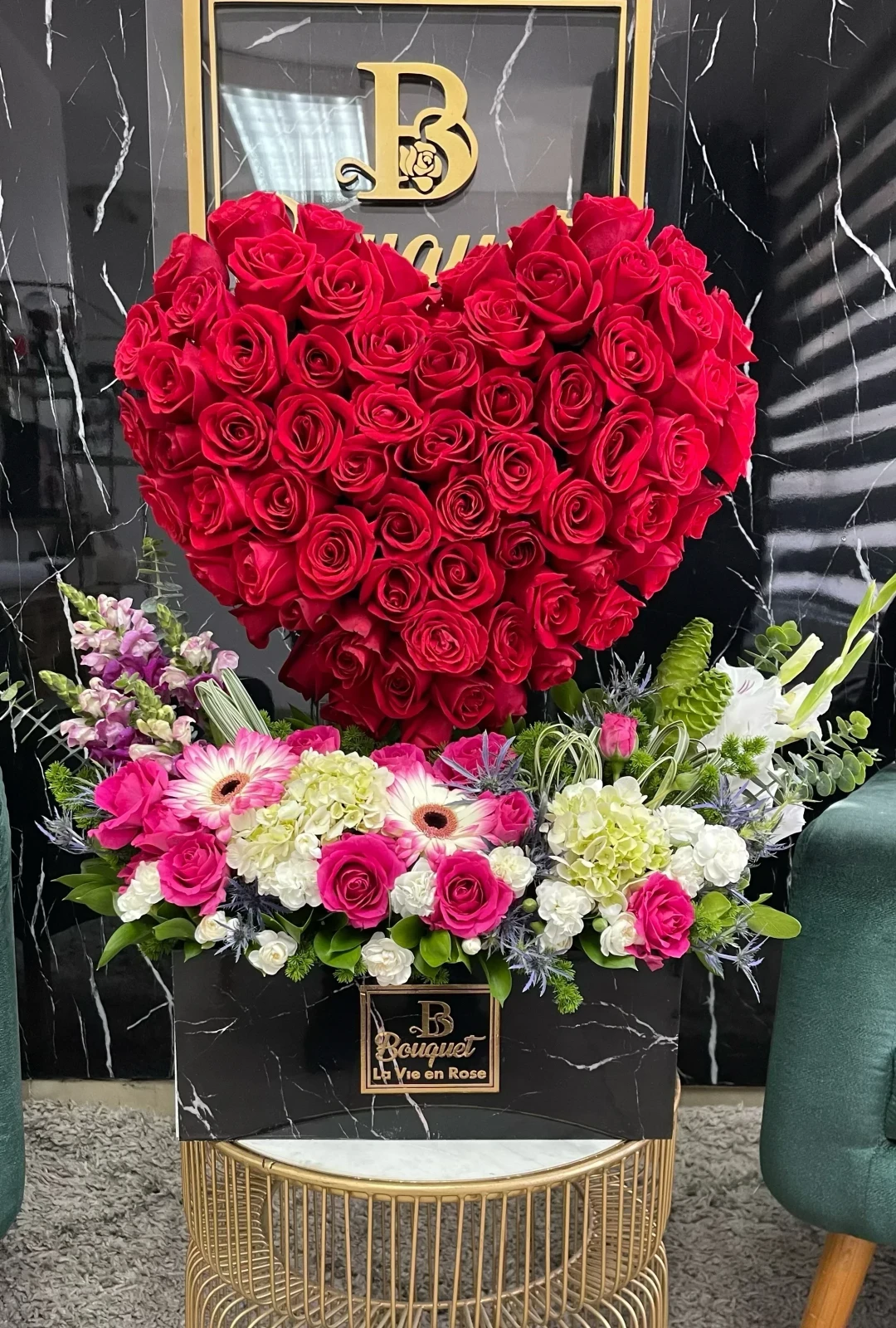 Corazón 3D con jardin 2