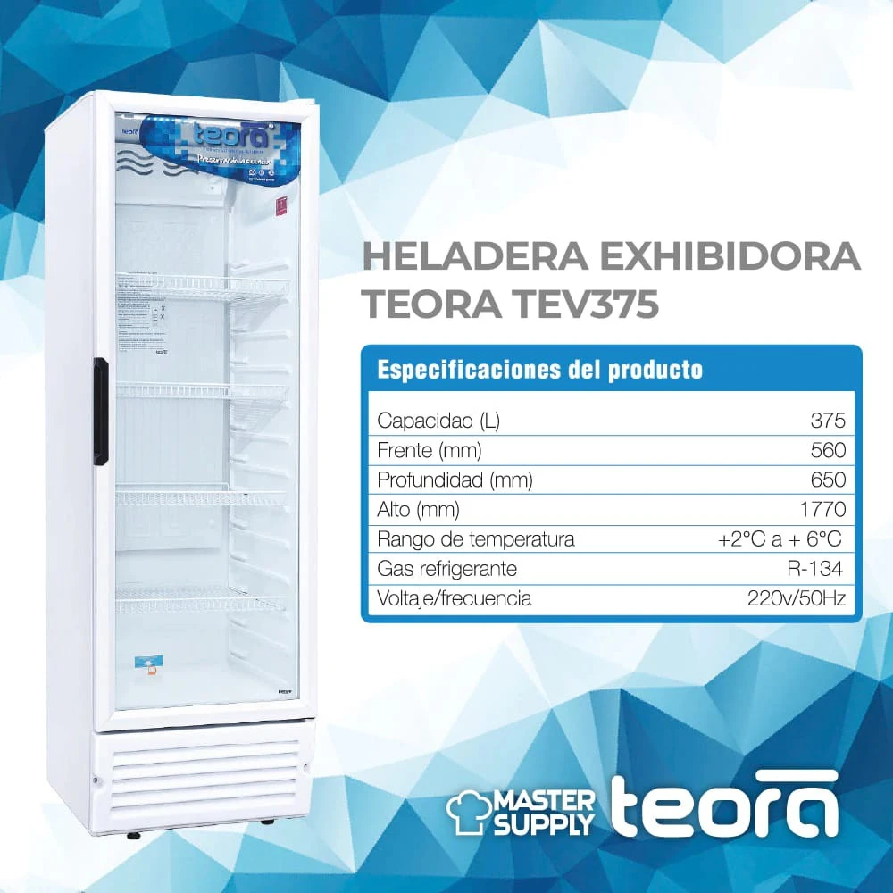 🧊 *HELADERA EXHIBIDORA TEORA TEV 375