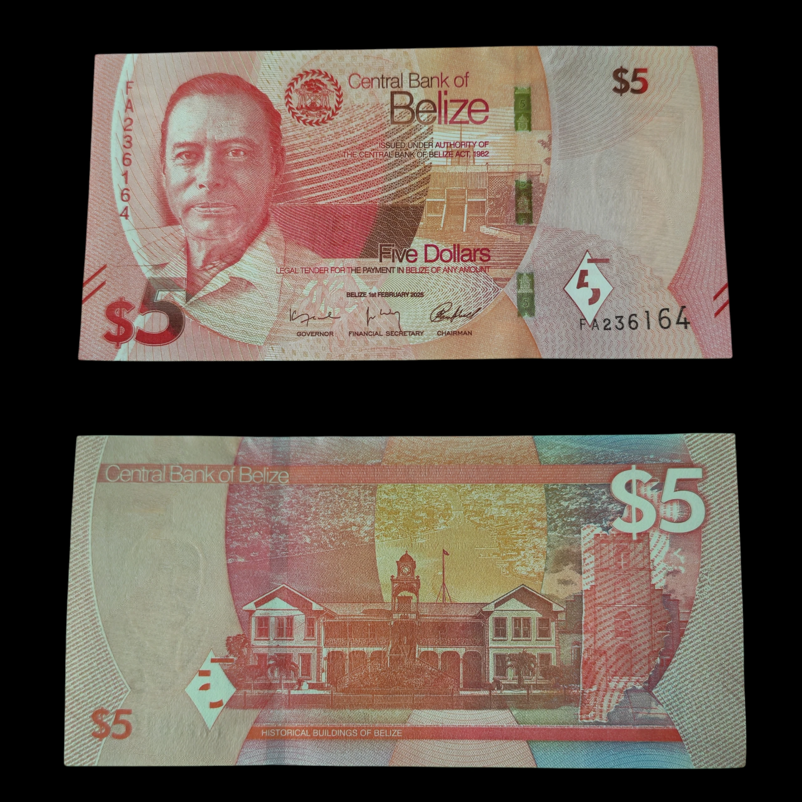 ° Belice 5 dolares UNC