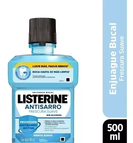 LISTERINE ANTISARRO SUAVE 500 ML 