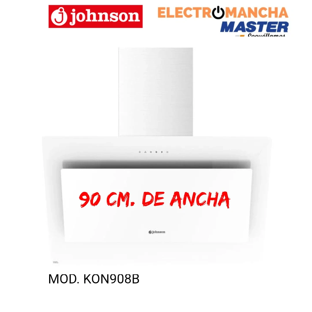 CAMPANA DECORATIVA JOHNSON KON908B 90 CM. 800M/3 CRISTAL.BLANCO A 