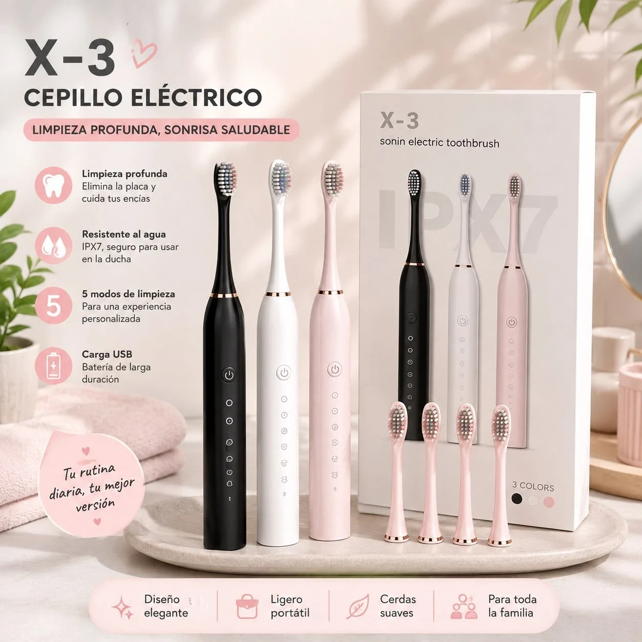 CEPILLO ELÉCTRICO RECARGABLE 