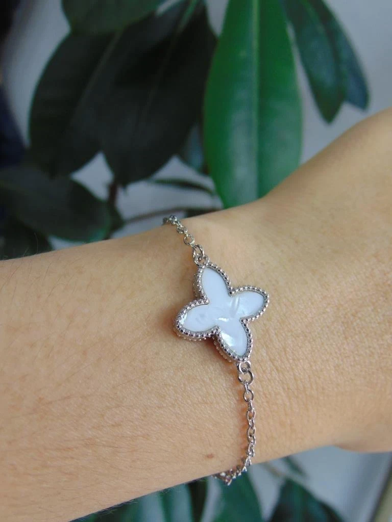 PULSERA RODIO PLATE NACAR TREBOL 2