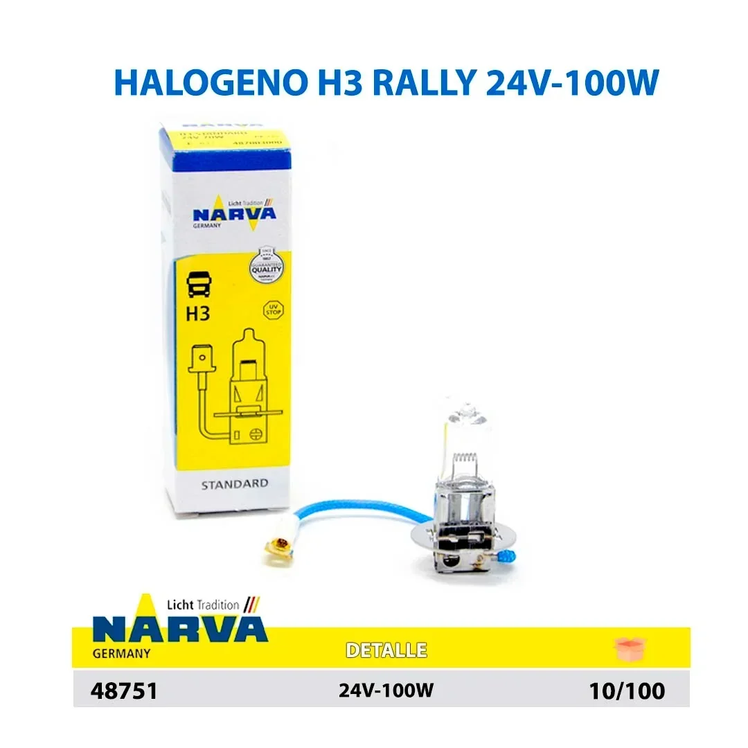  HALOGENO H3 RALLY 24V-100W