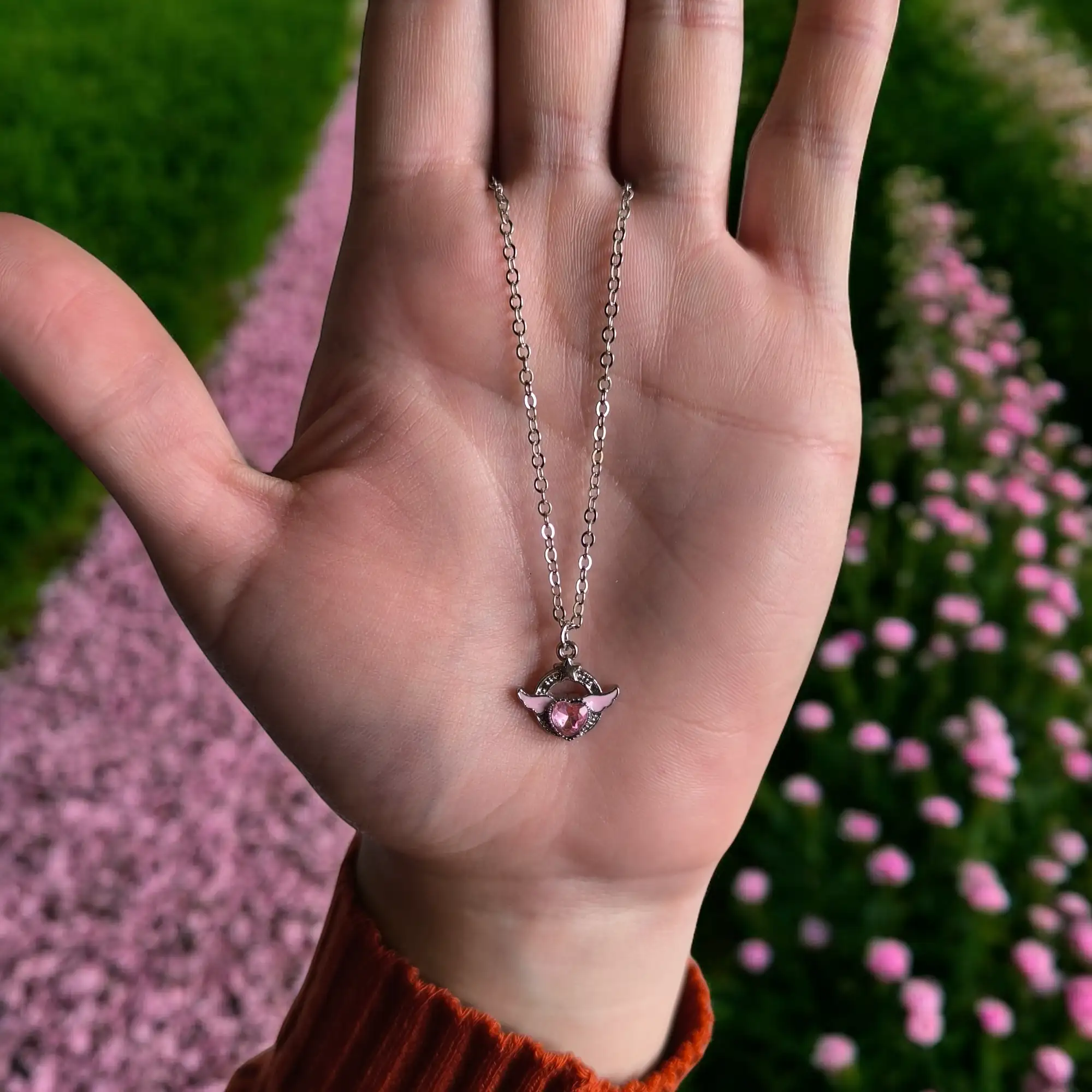 Corazón alado rosa  4