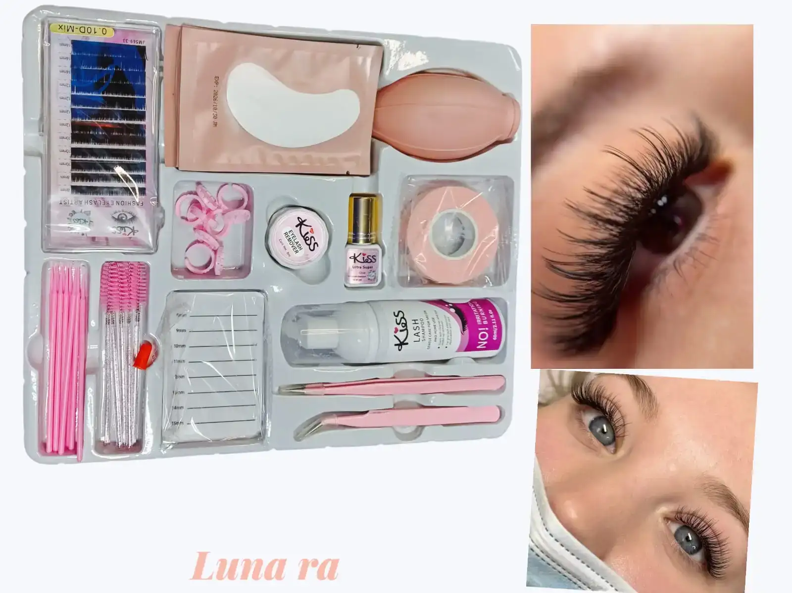Kit basico de extencion de pestañas pelo a pelo