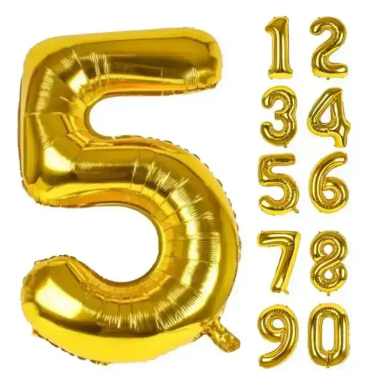 Globo metalizado numero dorado 16 pulgadas 