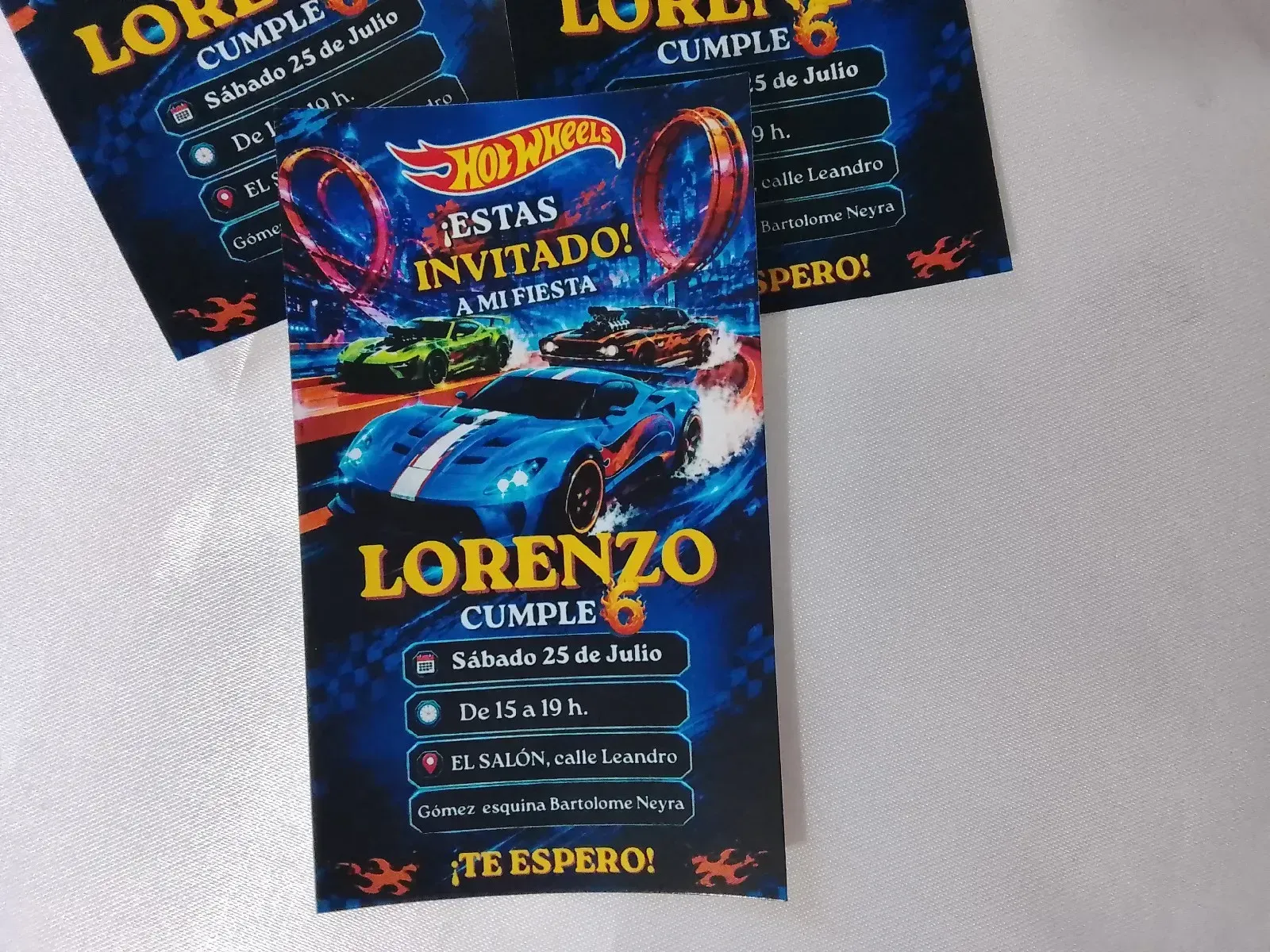 Tarjeta invitación sencilla pack por 25