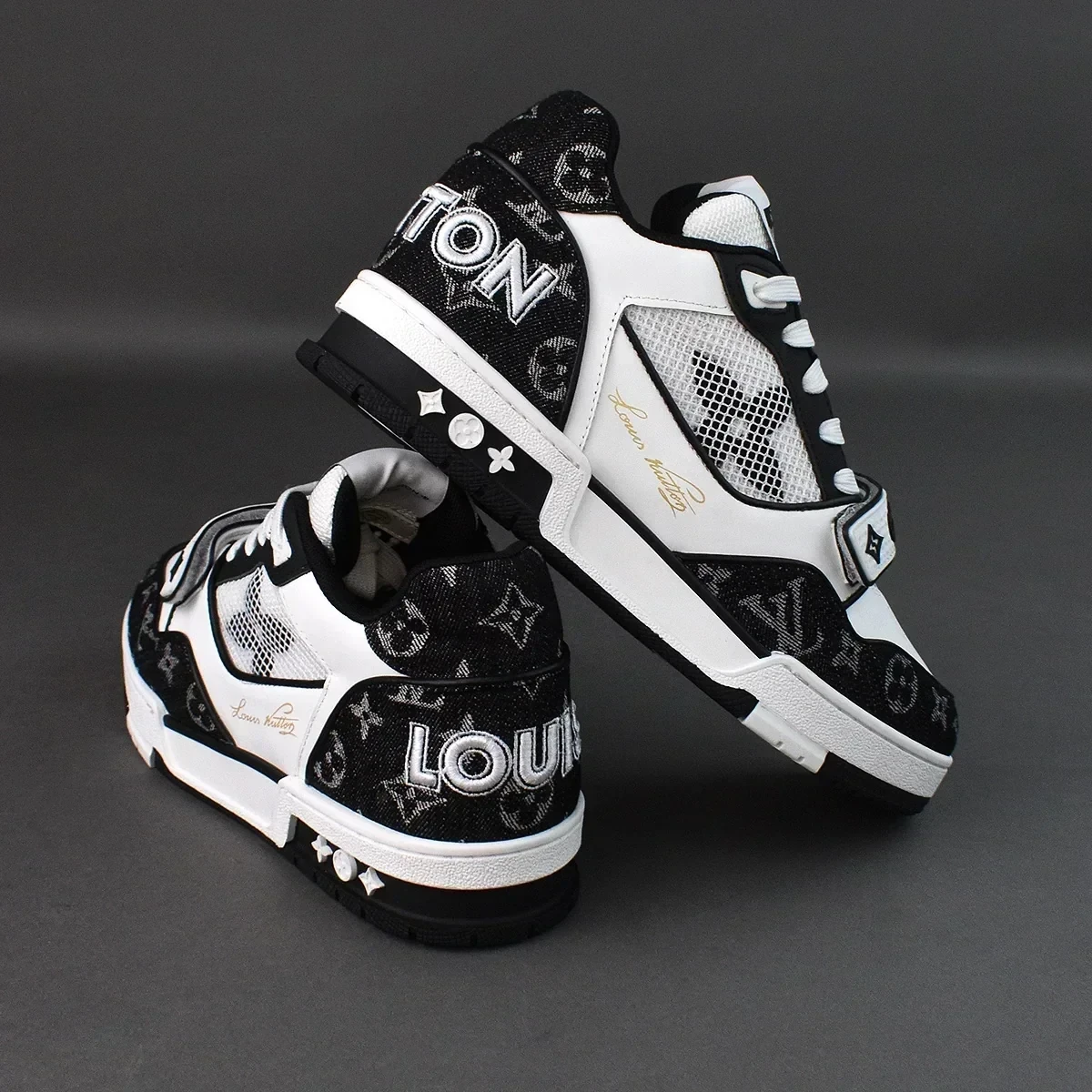 LV Trainer Monogram denim velcro 3