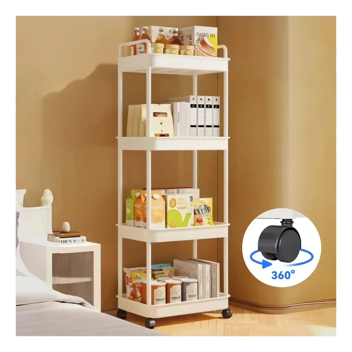 Carro Organizador Con 4 Niveles y Ruedas Estante Abs