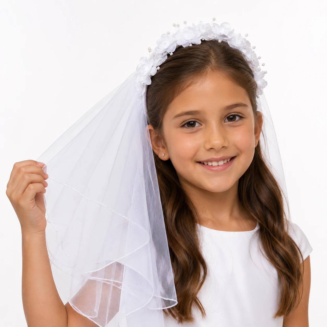 VELO CON DIADEMA NIÑA 2