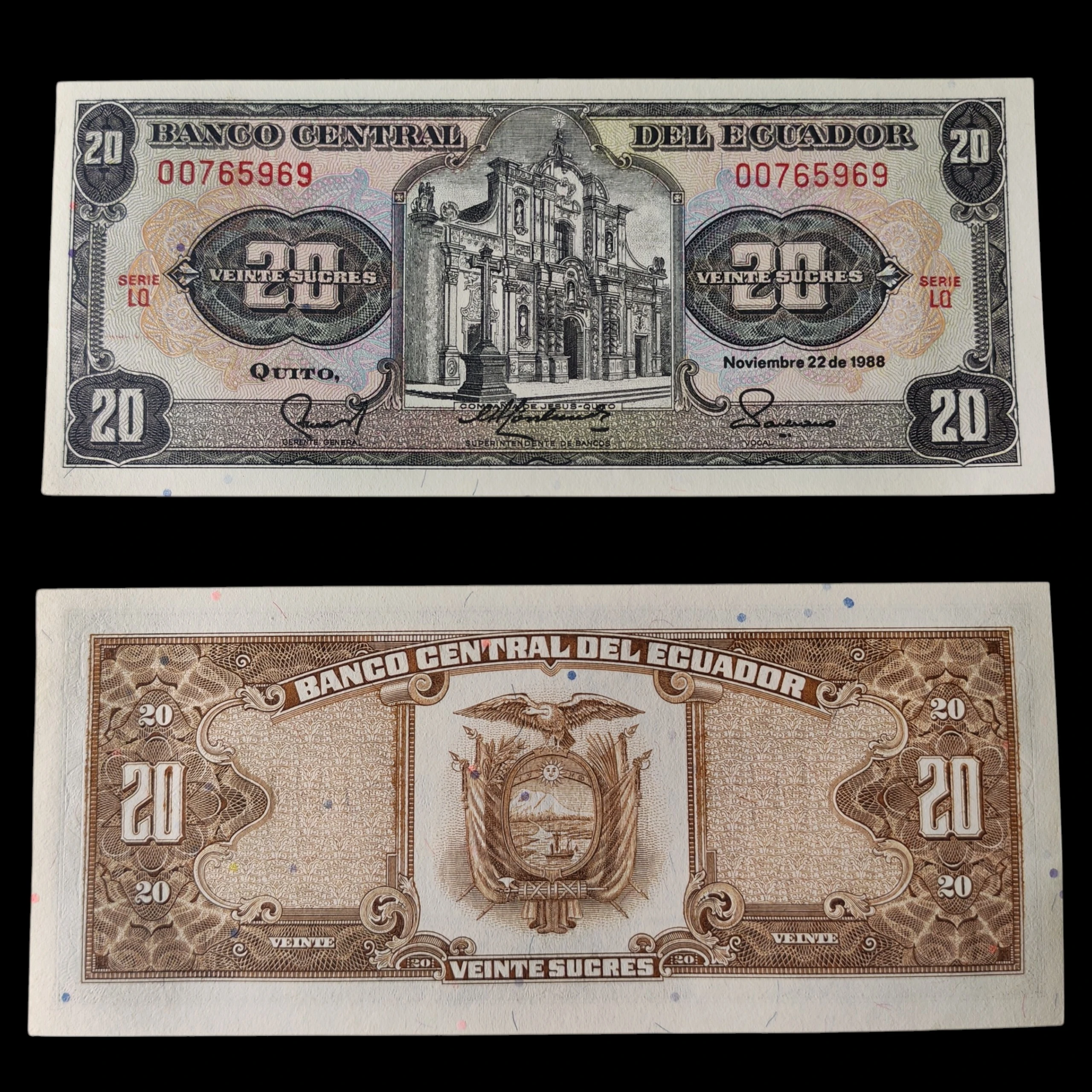 ° Ecuador 20 sucres UNC