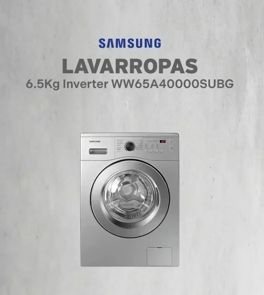 Lavarropas Samsung 6.5 Kg Inverter Frontal Silver Color Plateado WW65A40000S