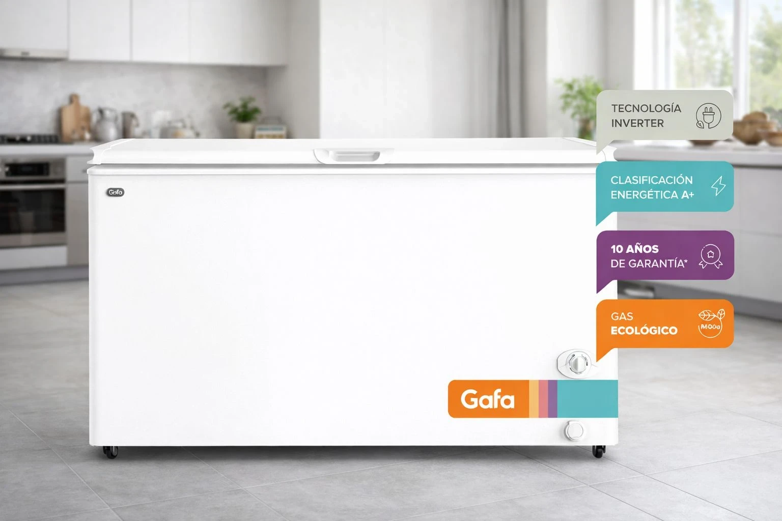 FREEZER GAFA BLANCO INVERTER 405LTS 