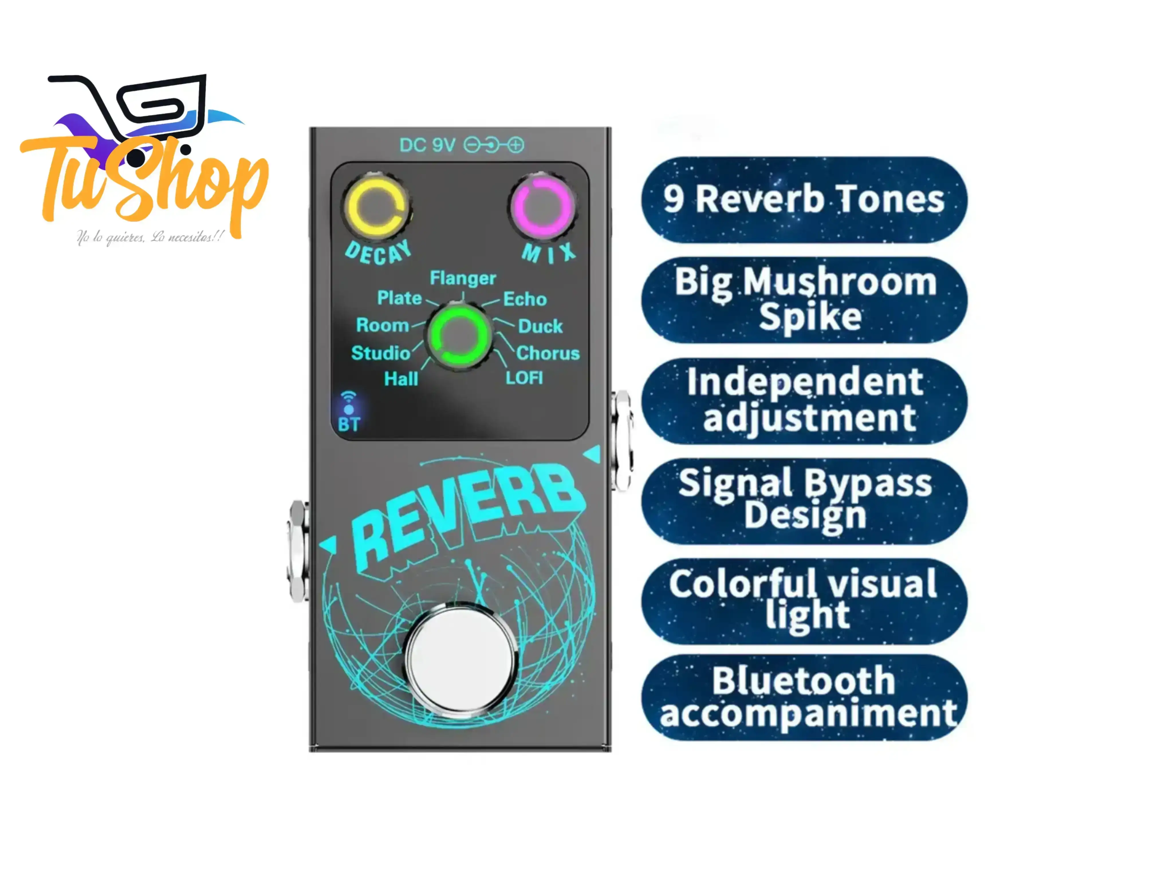 Pedal Reverb Analogo 9 Modos  2
