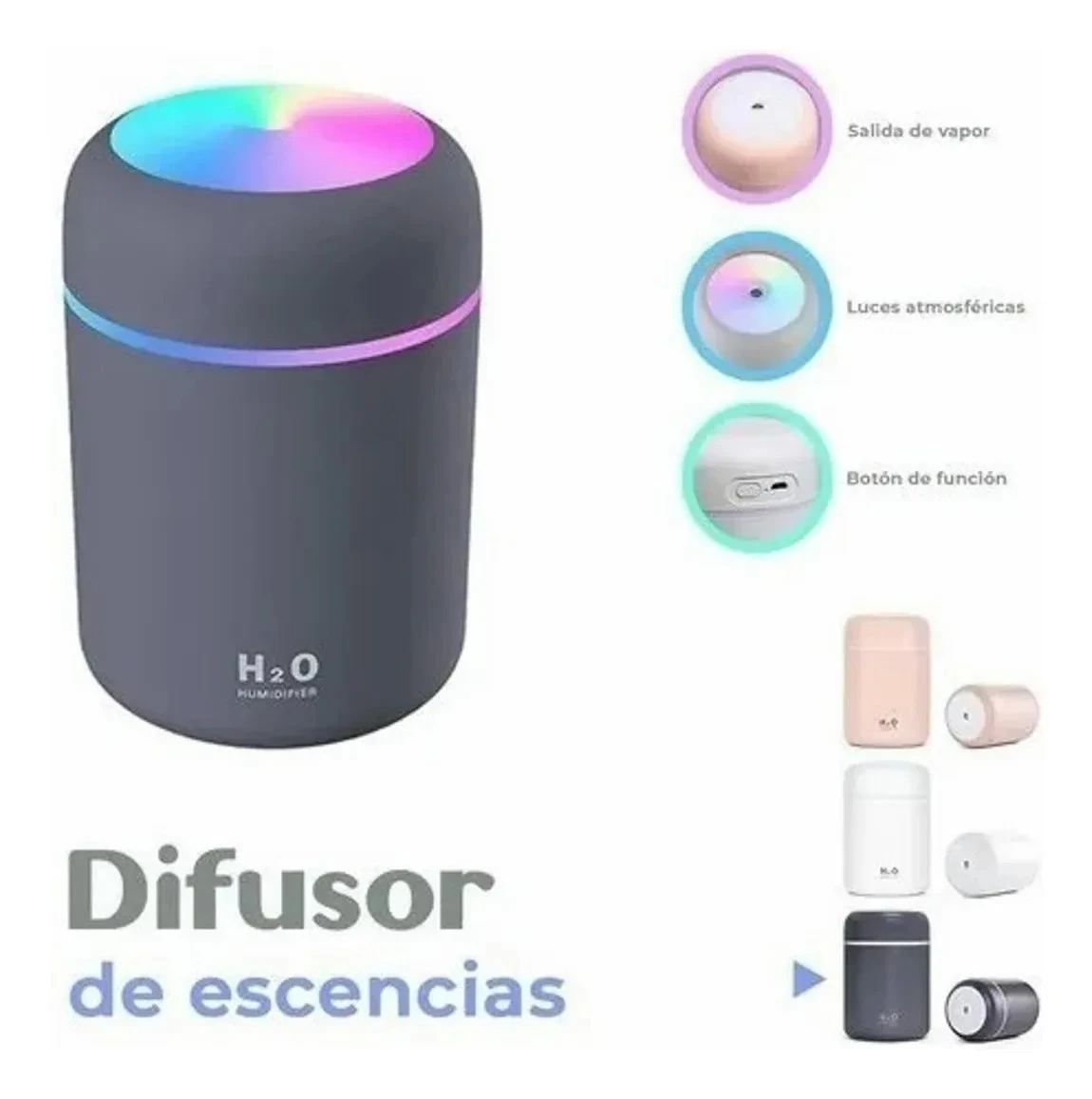 Humidificador Difusor de Aceites Aromaticos