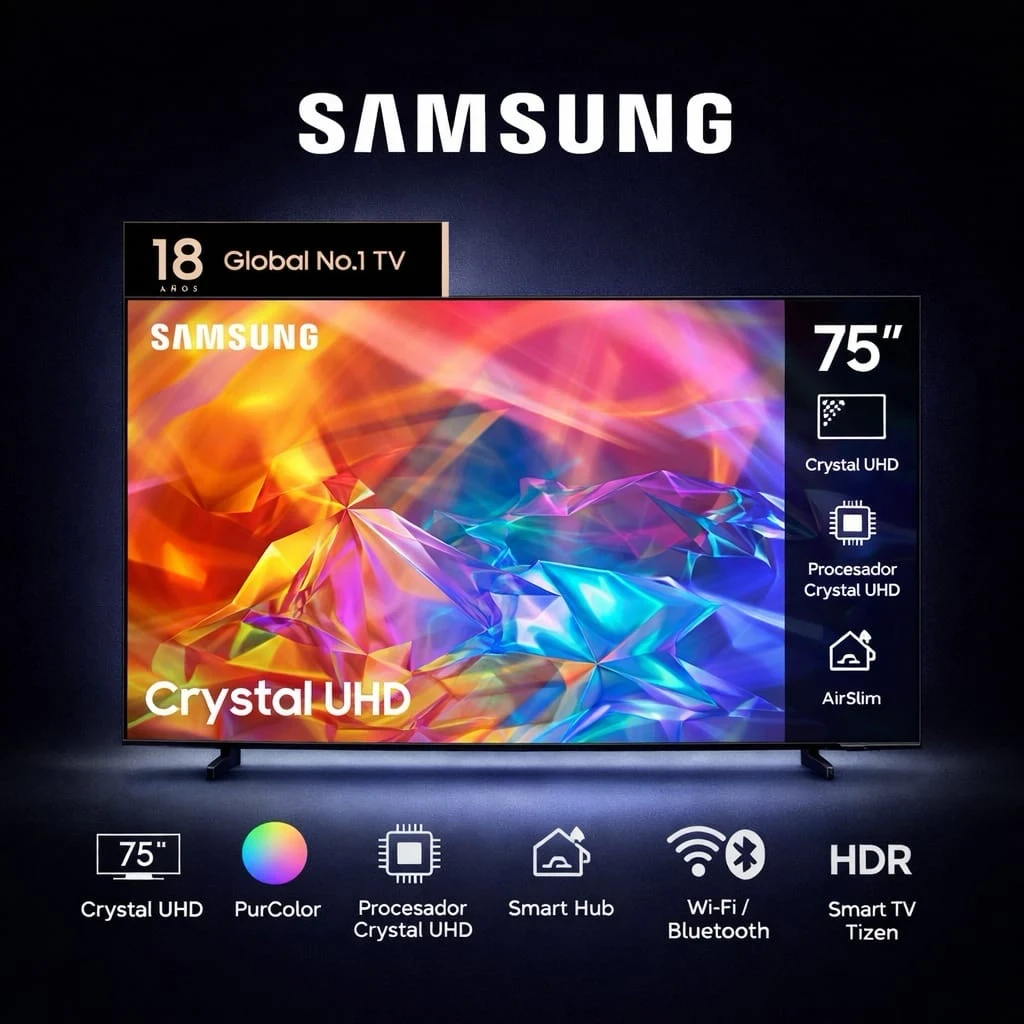 SMART TV SAMSUNG 75" CRYSTAL UHD