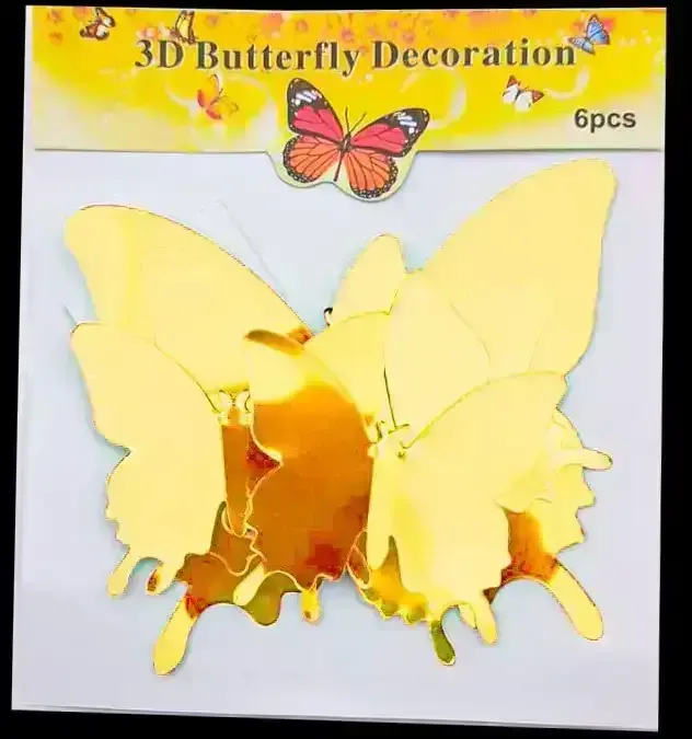Adorno mariposa espejada lisa x 6 unidades  4