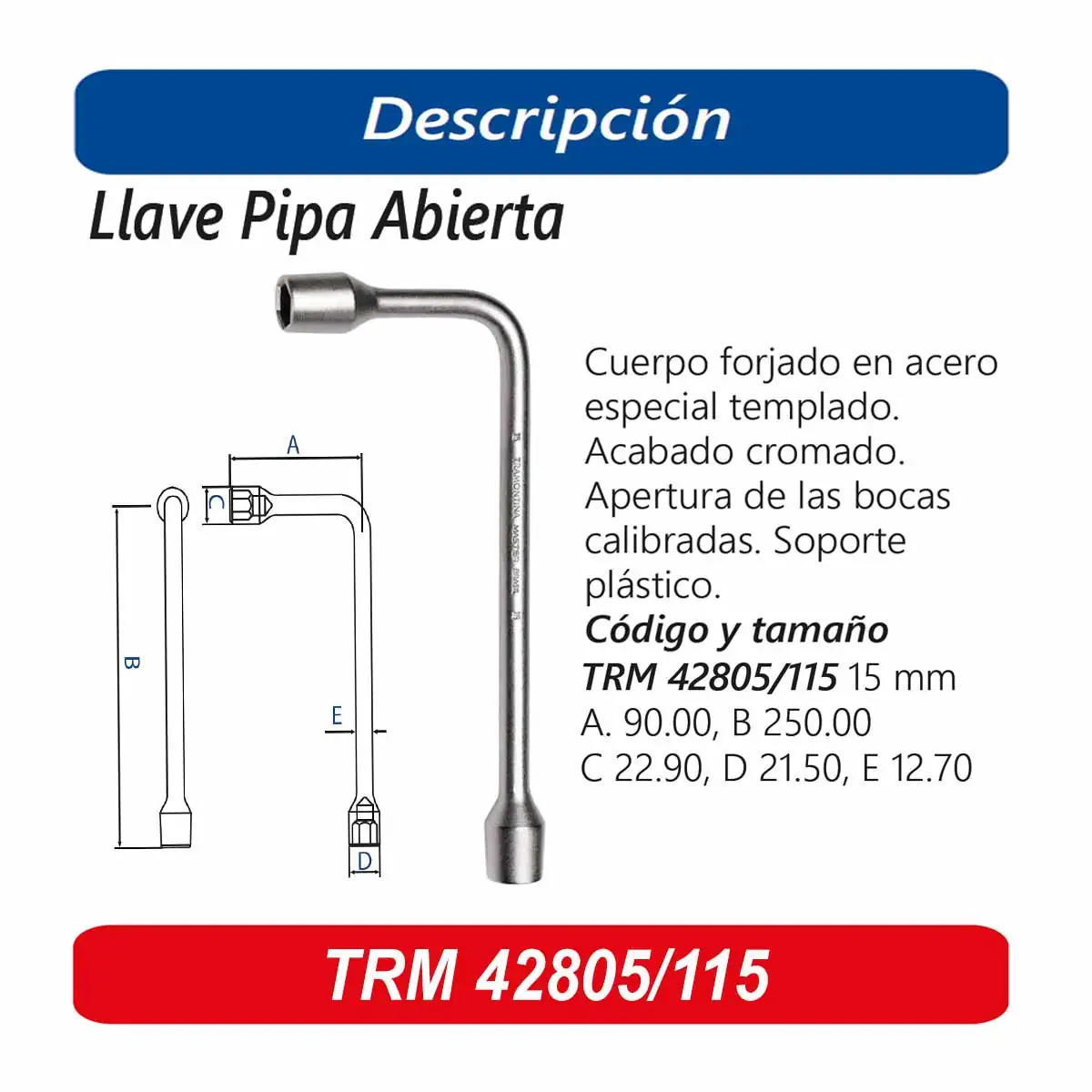 LLAVE L TRM (PIPA ABIERTA) 15MM