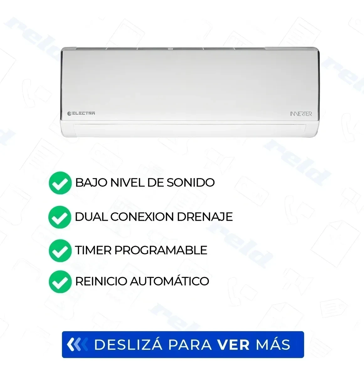 Aire Acondicionado Electra  Split Inverter Frío/calor 4558 Frigorías 5300W Blanco 220v Entrdi53tc