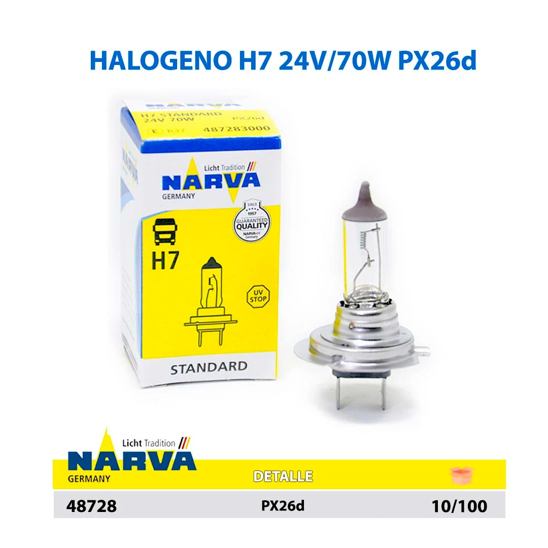  HALOGENO H7 24V/70W PX26d