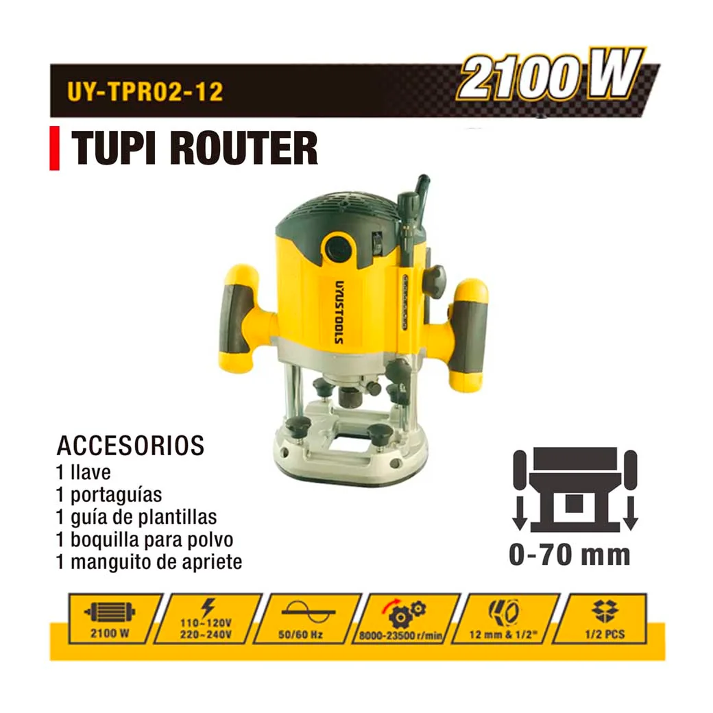 TUPI RUTER UYUST 12 MM-2100W