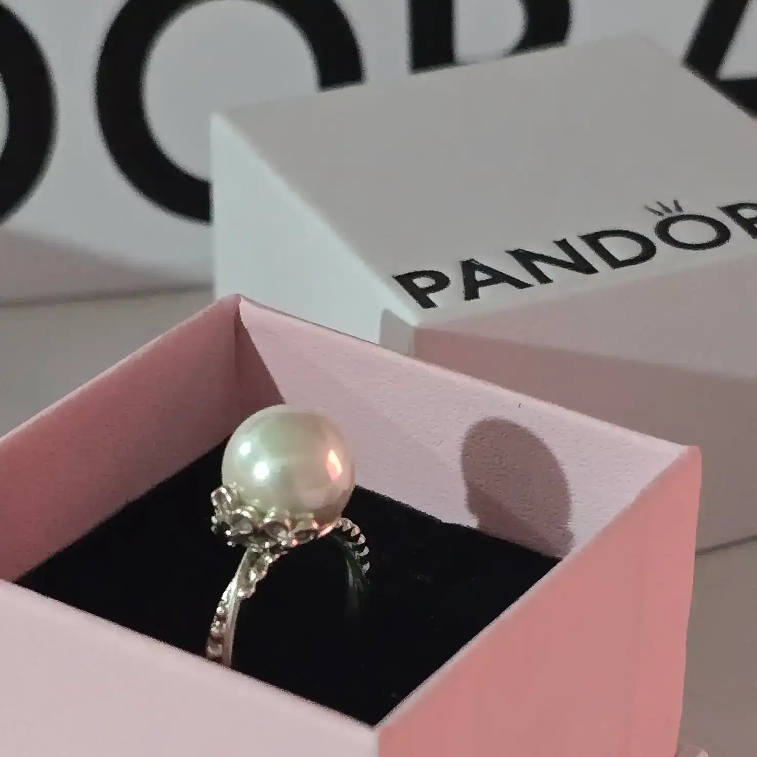 Pandora White Pearl Garden Odyssey Ring  2