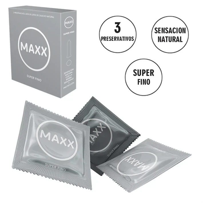 PRESERVATIVOS SUPER FINO MAXX x3 UN