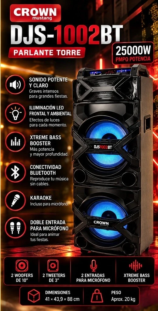 CROWN MUSTANG DJS-1002BT *CONSULTAR DISPONIBILIDAD CON EL VENDEDOR*