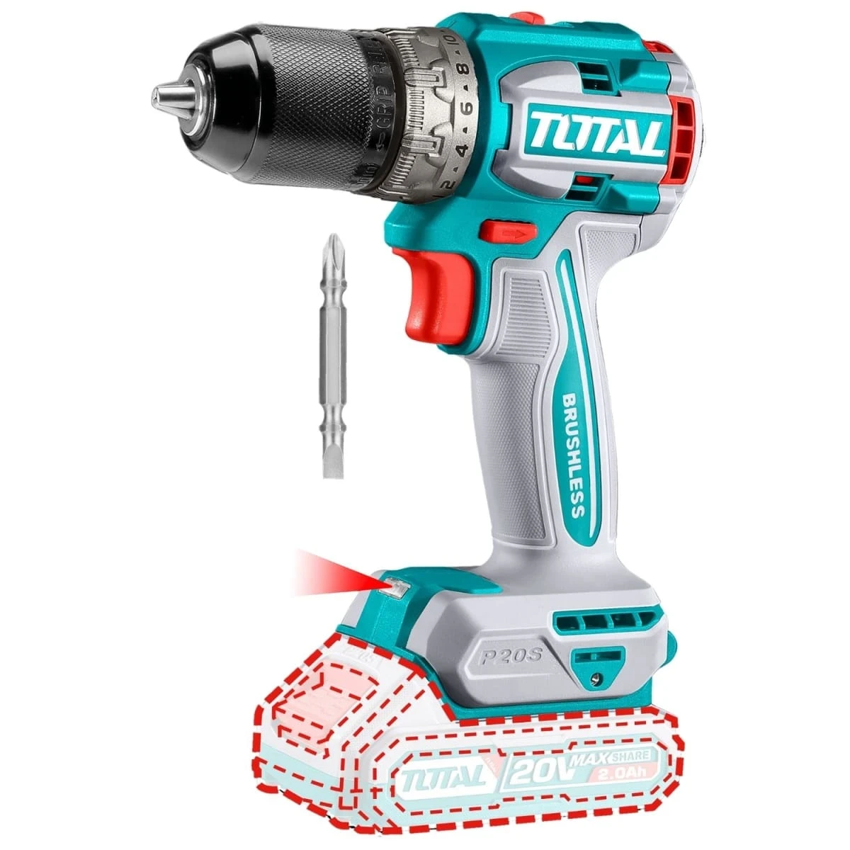 TDLI206021 Taladro atornillador 60nm chuck metálico 20v total 5