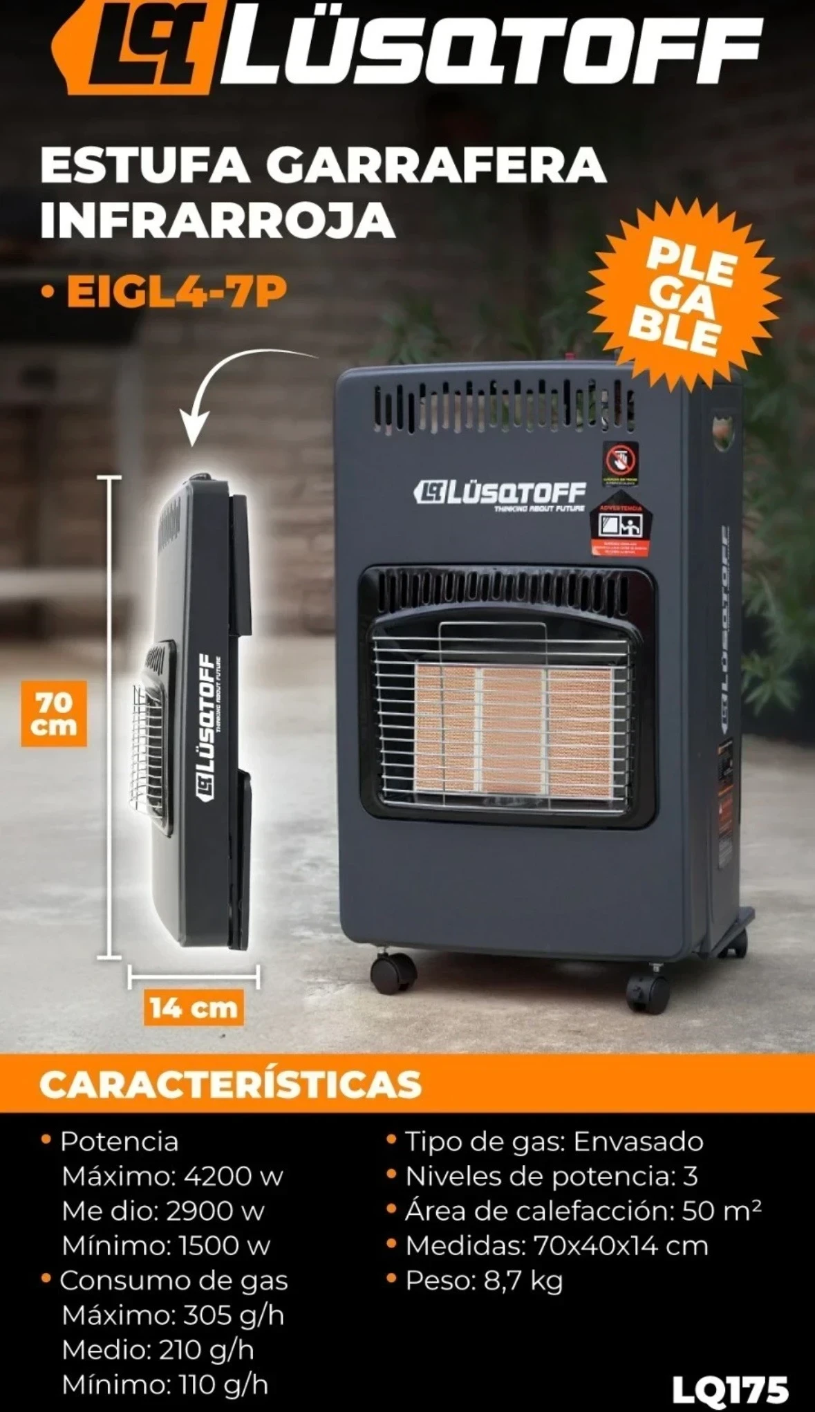 ESTUFA GARRAFERA PLEGABLE LÜQSTOFF