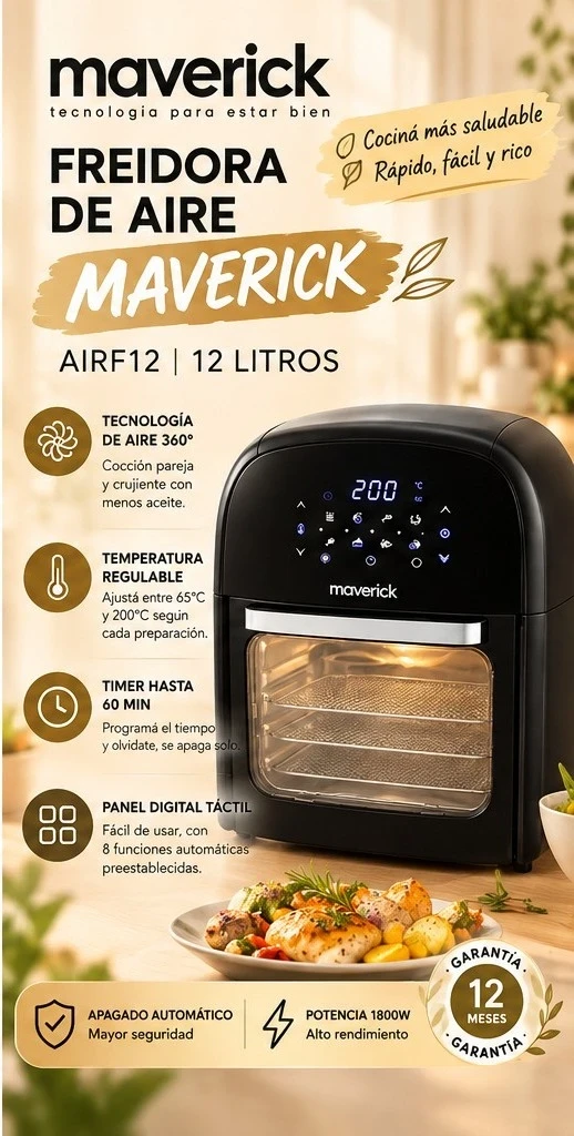FREIDORA DE AIRE MAVERICK AIRF12 *CONSULTAR DISPONIBILIDAD CON EL VENDEDOR*