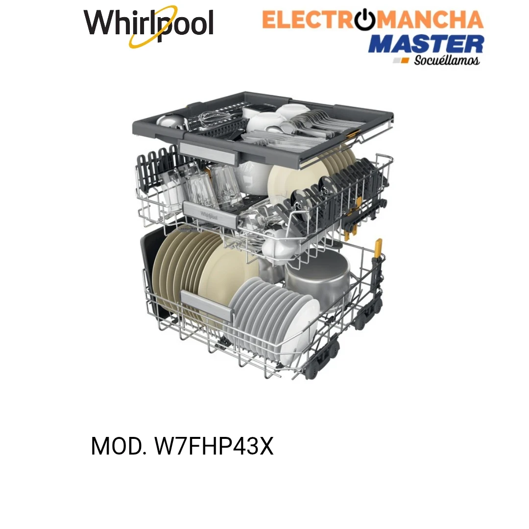 LAVAVAJILLAS WHIRLPOOL W7FHP43X INOX 3 BANDEJA CLASE C 9