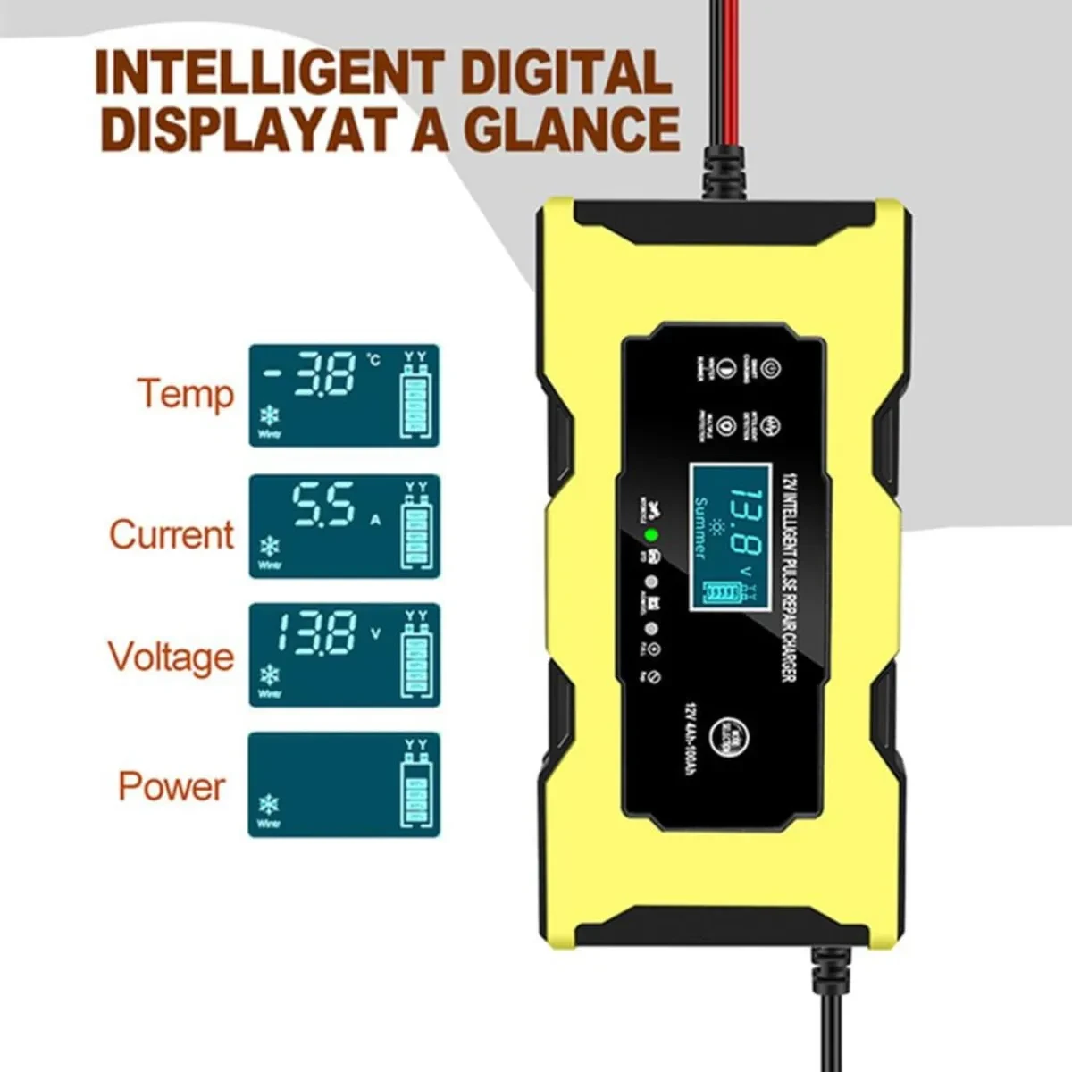 Cargador Inteligente Bateria 12V y 6V Auto Moto Pantalla LCD Protecciones 4