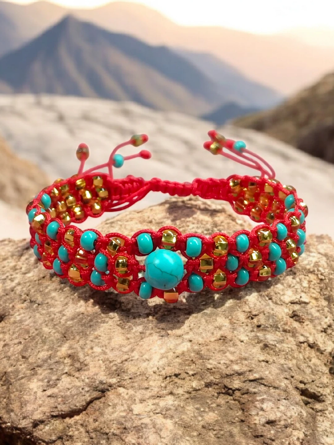 Pulsera Turquesa y Dorada 3
