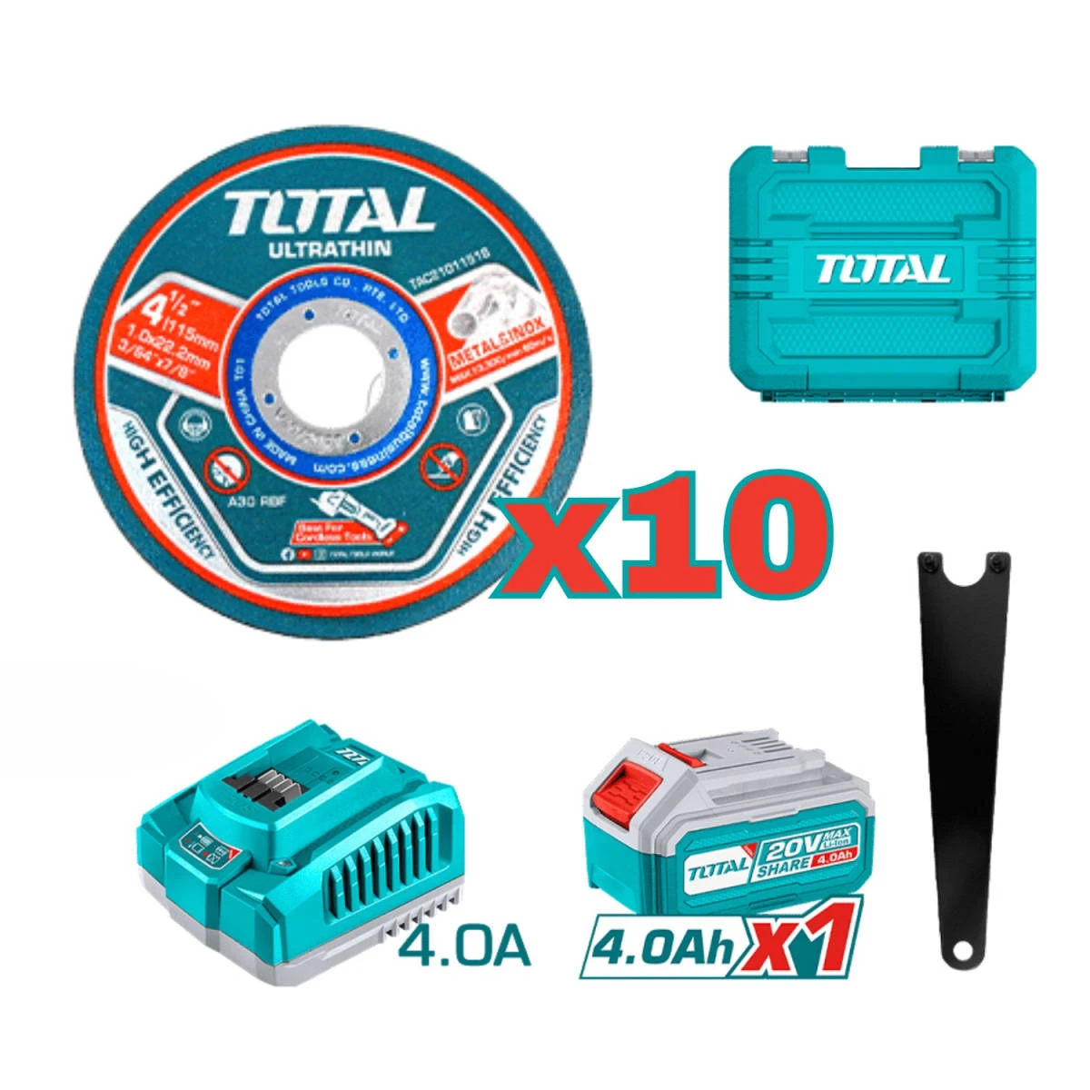 TAGLI2211531 Amoladora inalambrica 20v + batería 4ah y cargador total  3