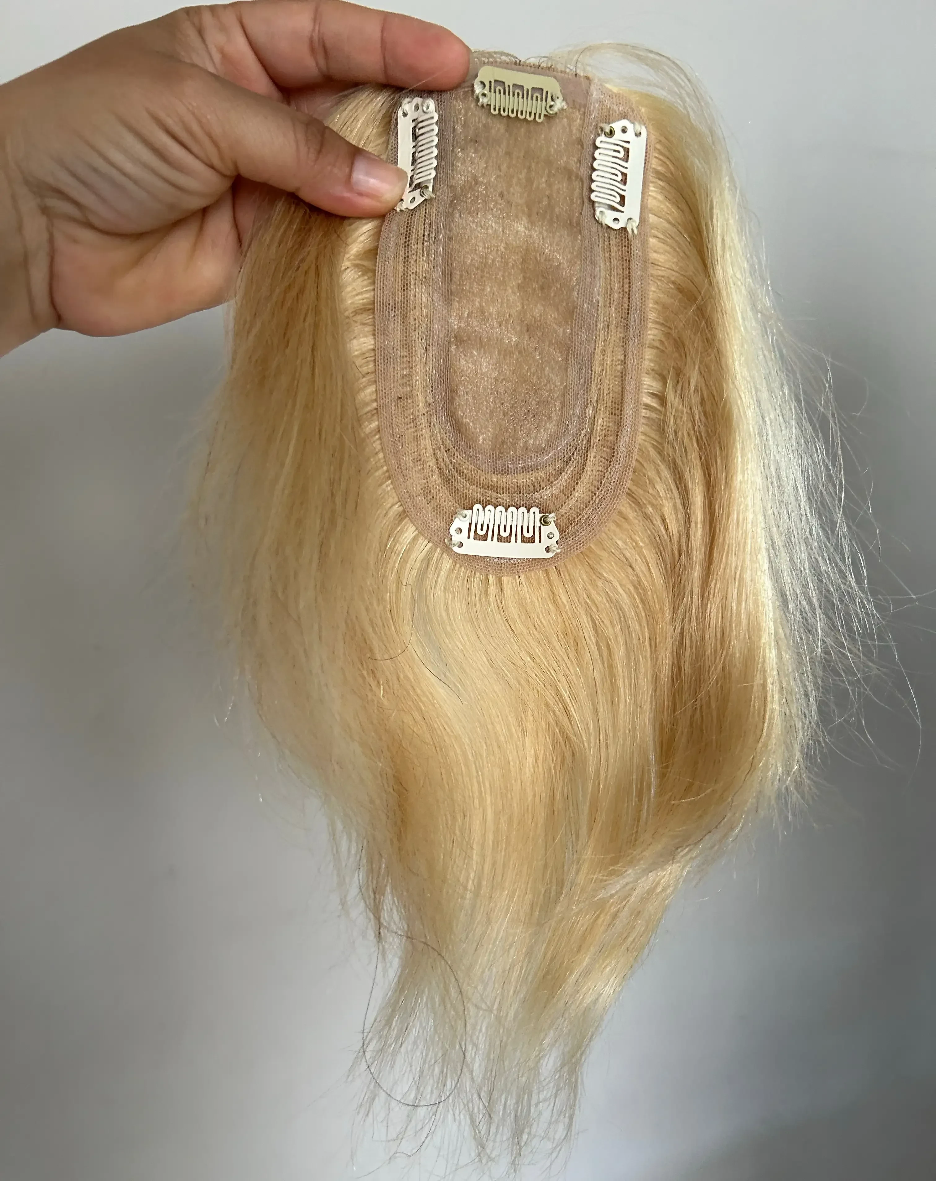 Topper cabello humano 10”  #18/613 rubio ceniza/rubio decolorado 4