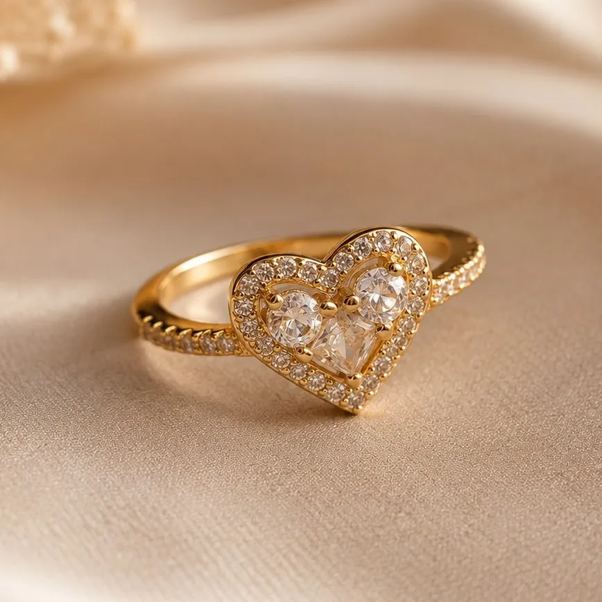 Anillo corazón circón