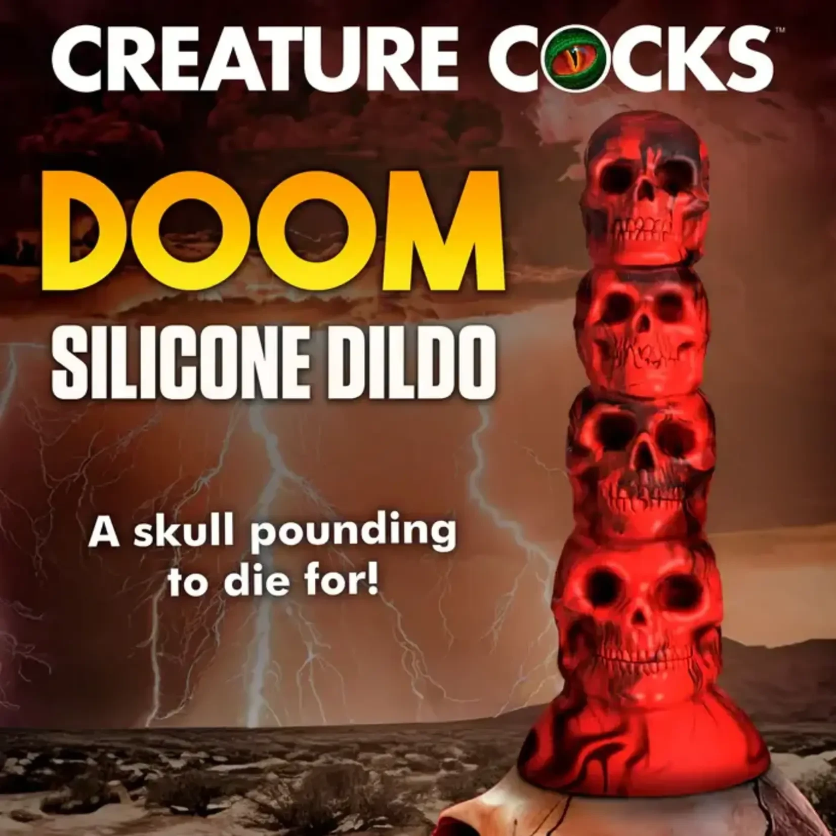 Vibrador Silicona Skull Red