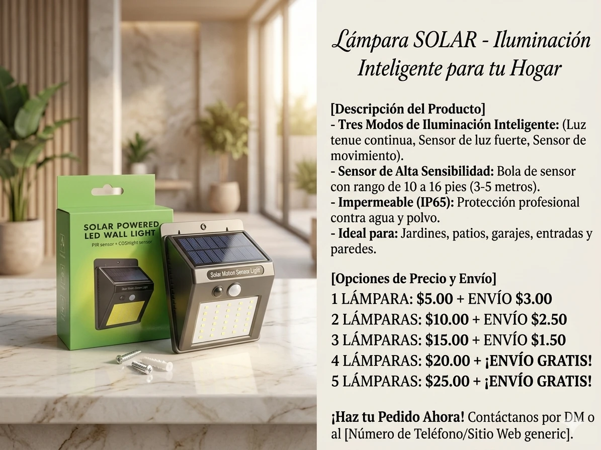 Lámparas solares con sensor de movimiento