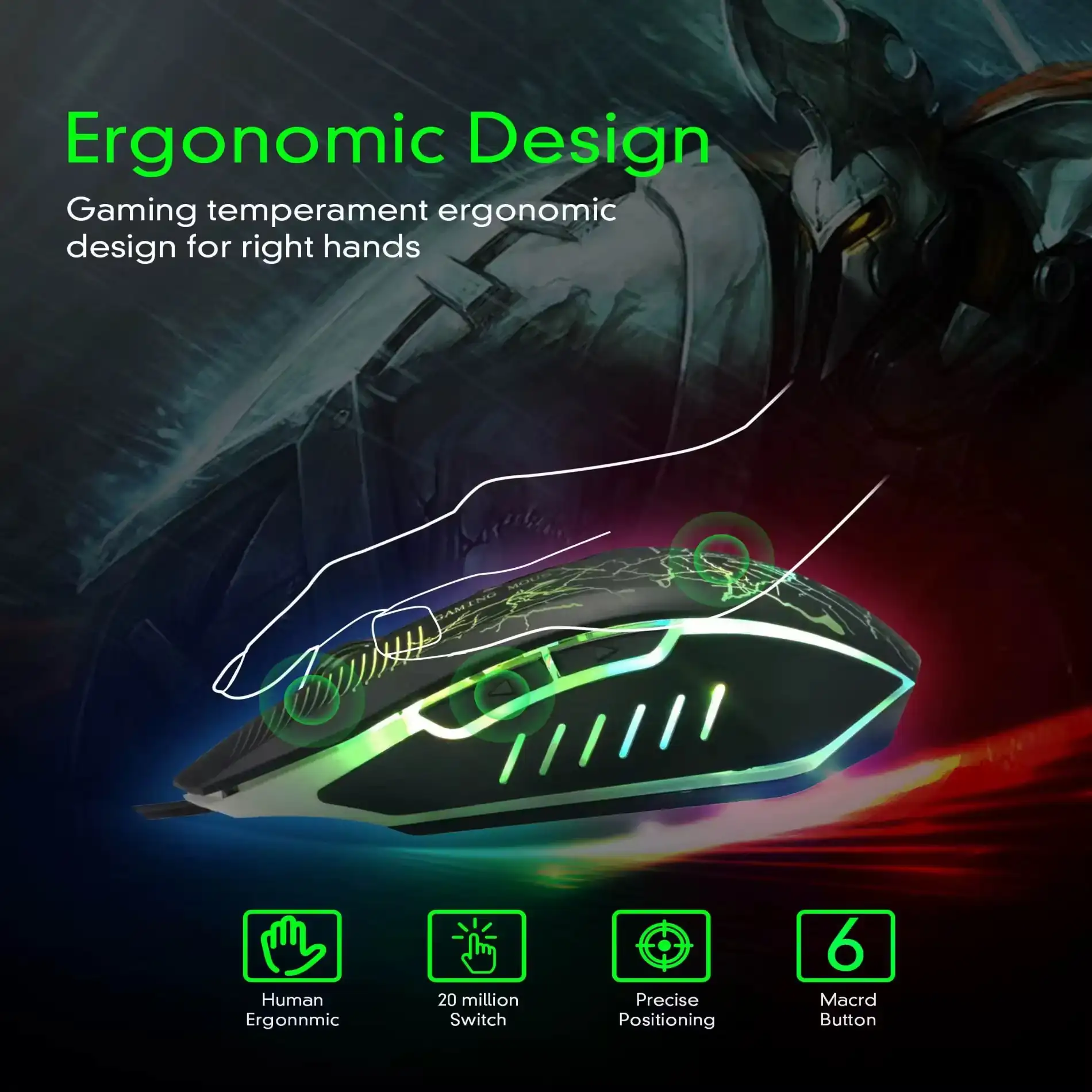 MOUSE GAMER 6 TECLAS MOD A70 3