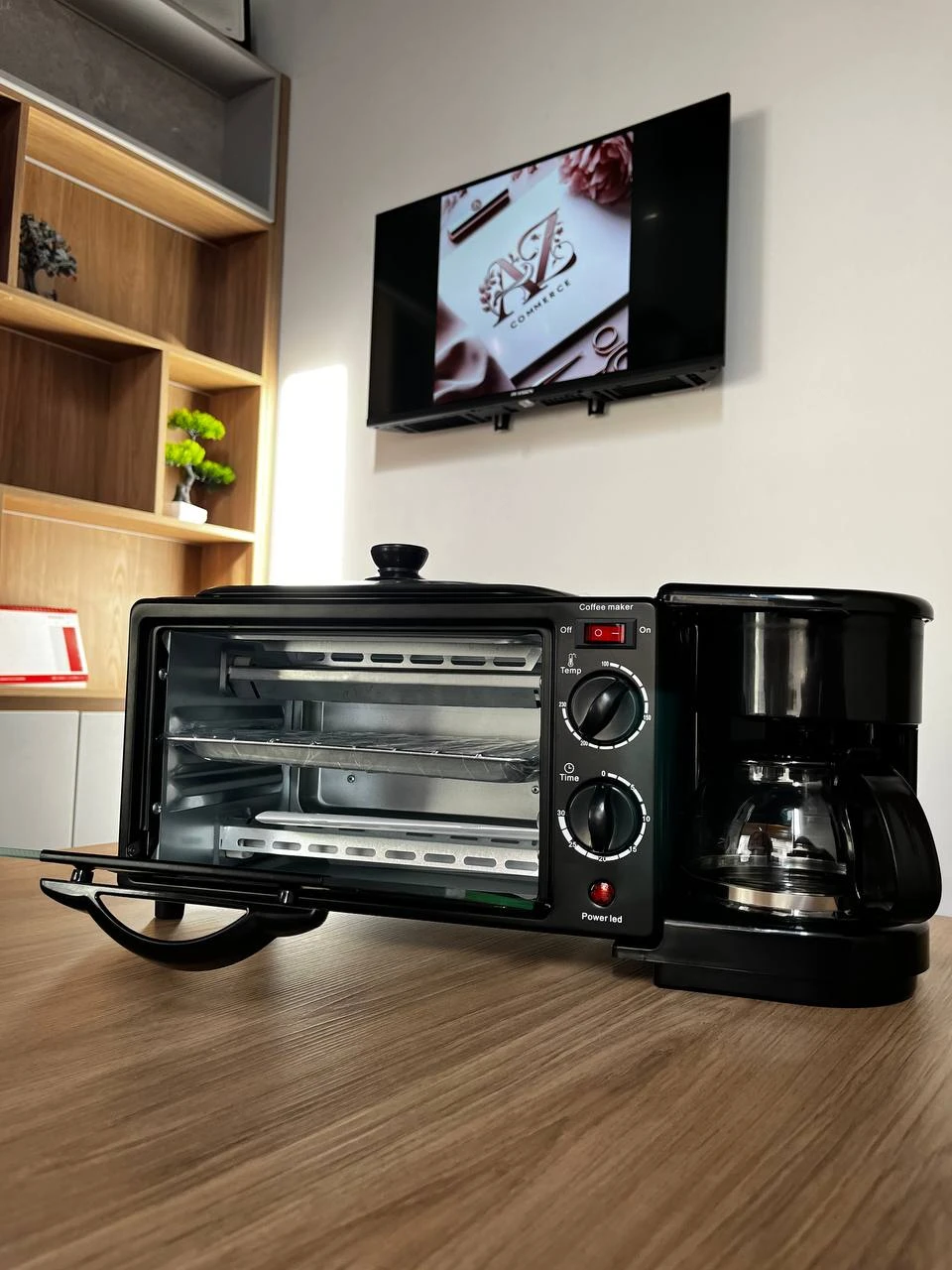 HORNO 3 EN 1,CON PLANCHAS Y CAFETERAS  2