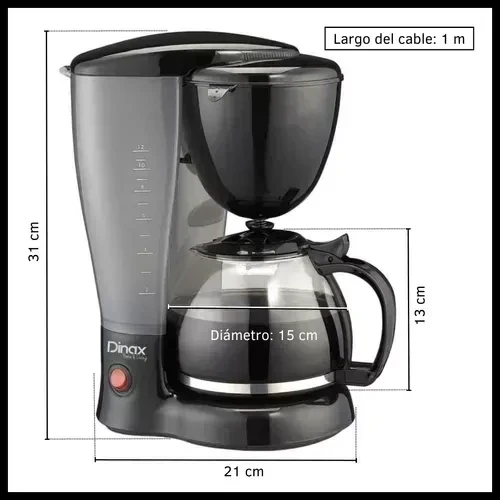 CAFETERA DINAX 12 TAZAS ELECTRICA DE FILTRO ANTIGOTEO 3