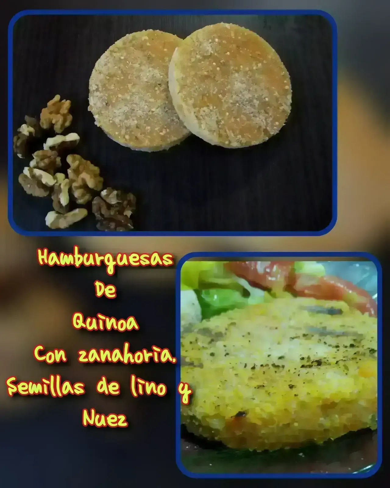 Hamburguesas de quinoa 🥕 y nuez x 4
