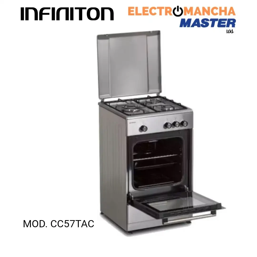 COCINA INFINITON CC57TAC 3 FUEGOS BUTANO INOX