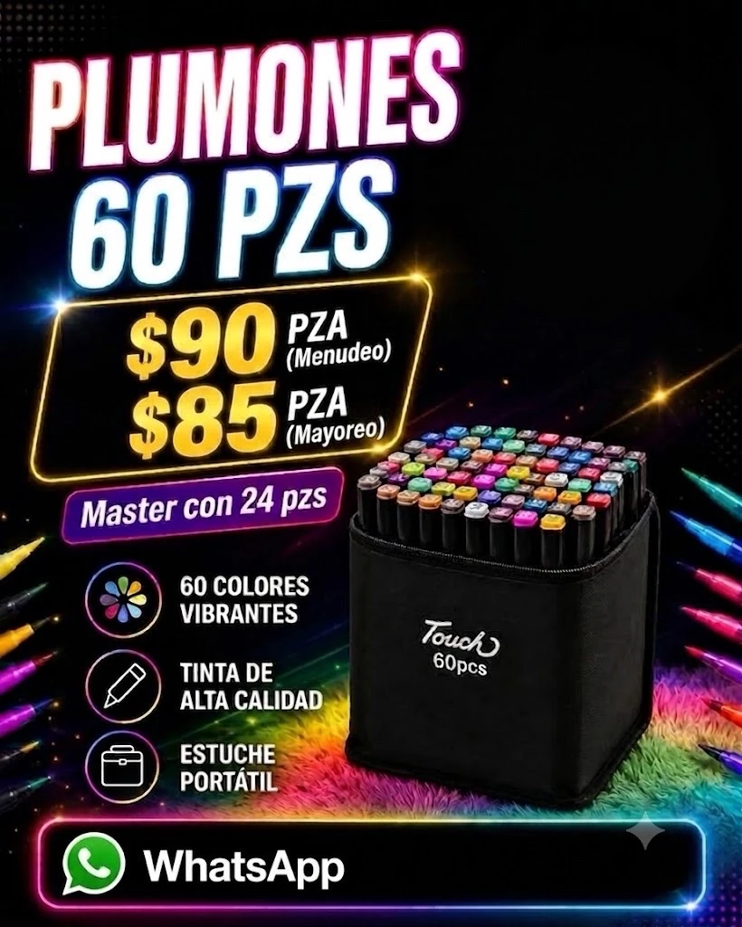 60 plumones touch doble punta 