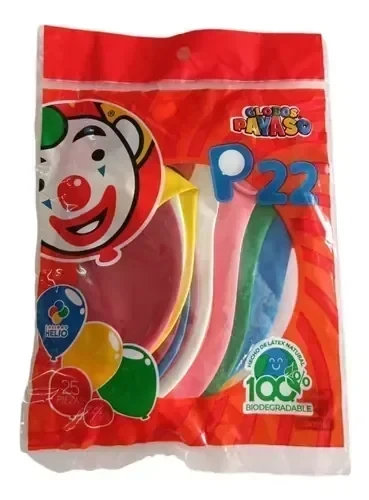 Globo de colores c/25  #22 payaso 2